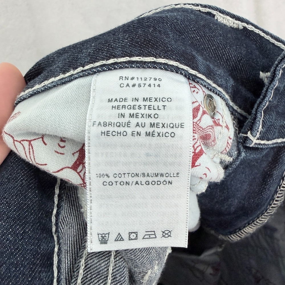 True Religion Jeans Mens 30 (32x33) Blue Dark Wash Skinny - Picture 3 of 12